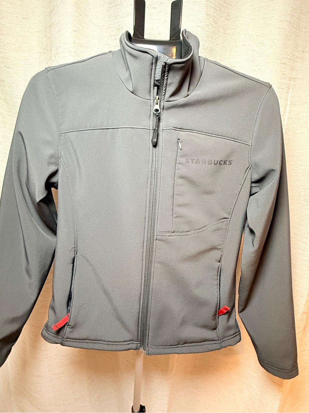 Starbucks Men's Charcoal Gray Lightweight Zip Jacket